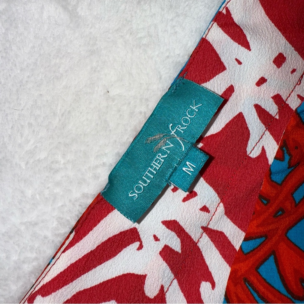 Southern‎ Frock Poncho Kaftan Dress Swim Cover Womans MD Belted Preppy Classic - Picture 6 of 9